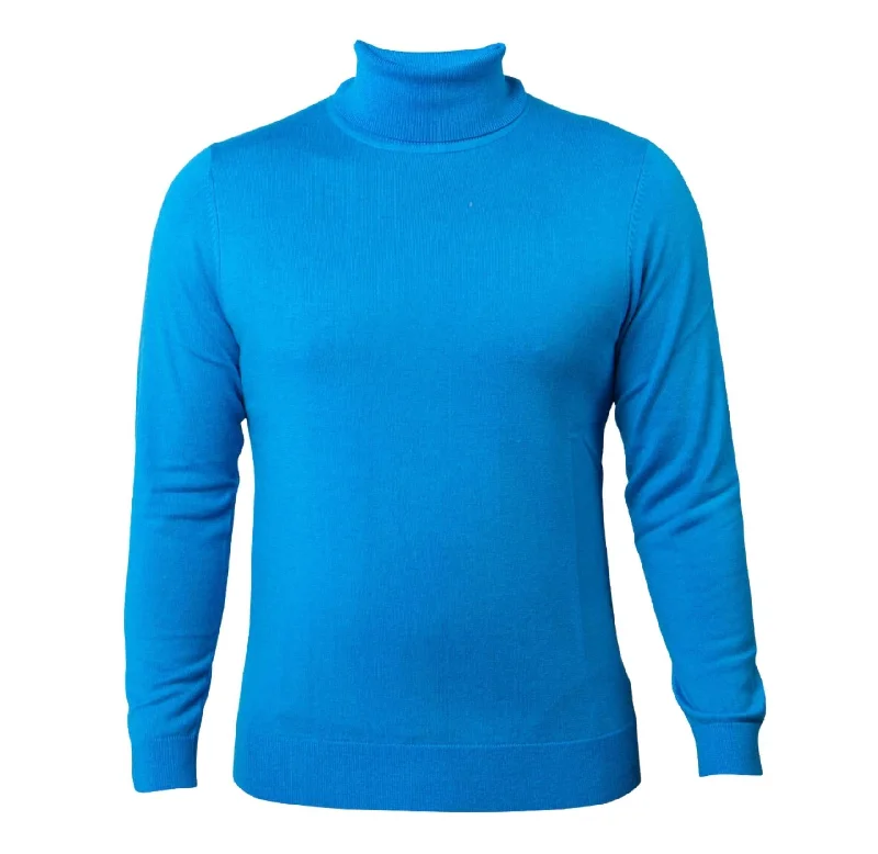 Men's timeless sweater-Prestige SW-495 T. Neck Sweater - Sky