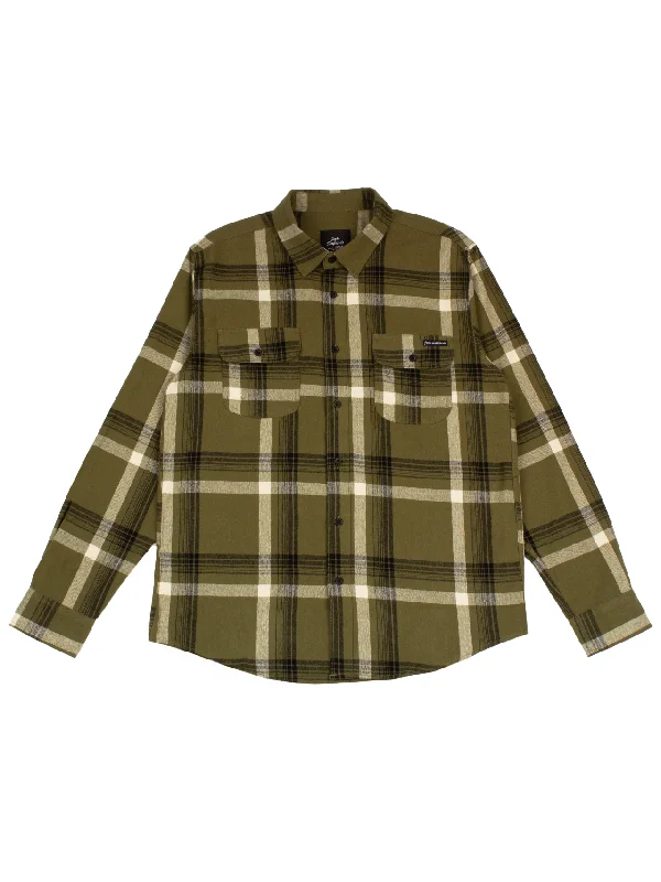 Men's organic travel wear shirt-Major L/S Flannel