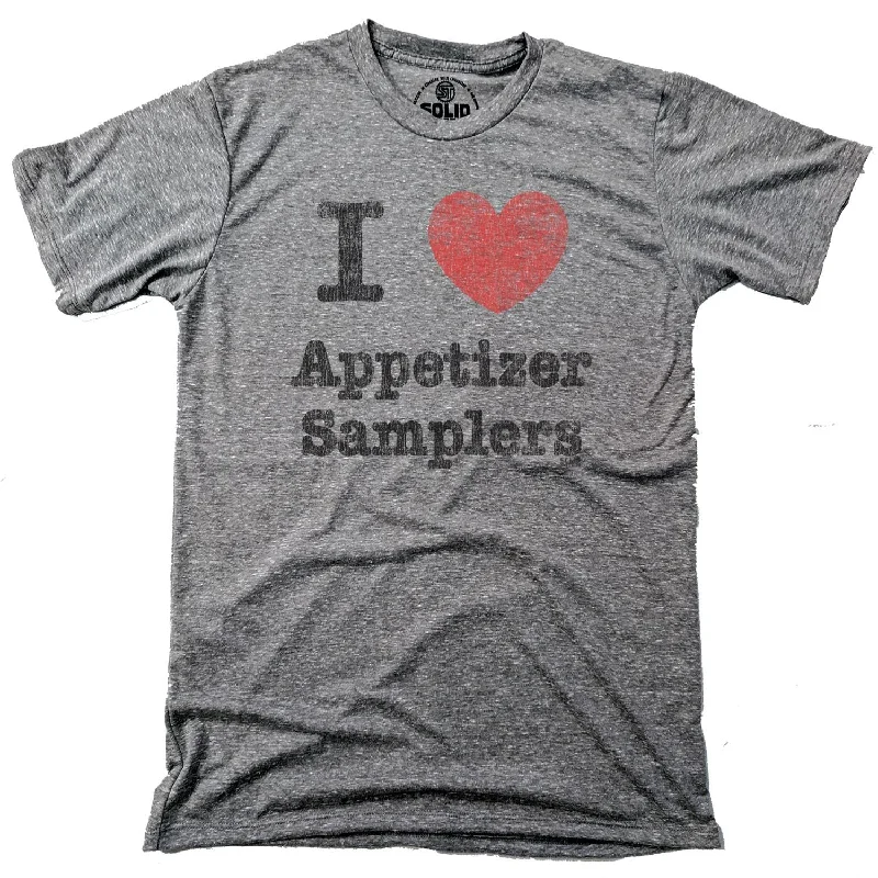 Men's fitness training t-shirt-I Heart Appetizer Samplers T-Shirt