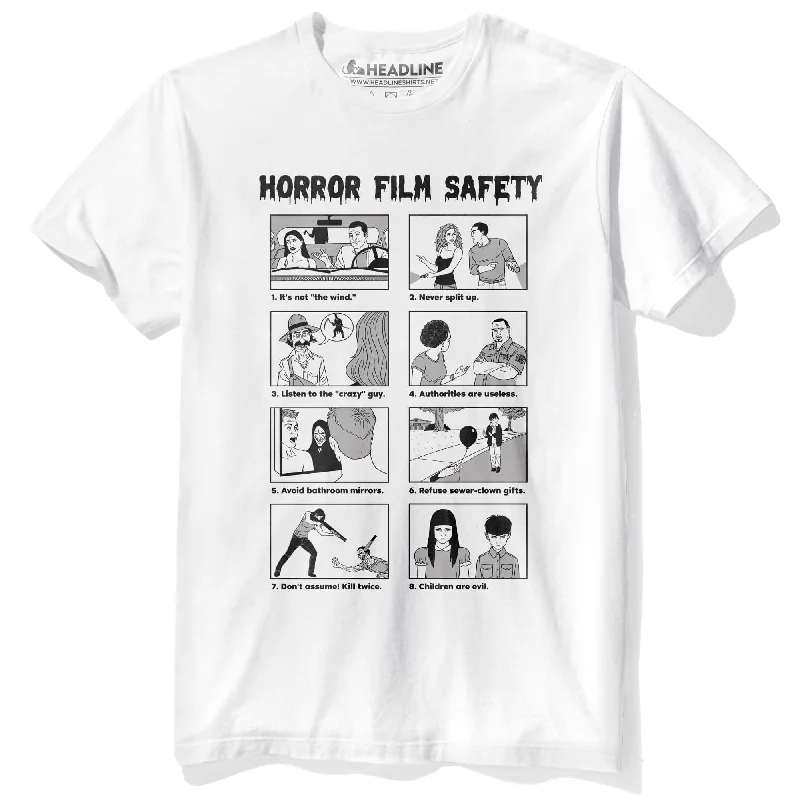 Men's summer fit t-shirt-Horror Film Safety Guide T-Shirt