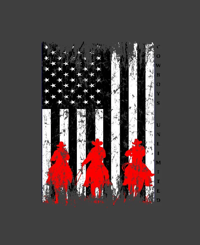 Men's graphic art t-shirt-Men's Cowboys Unlimited American Posse T-Shirt #CB-1597