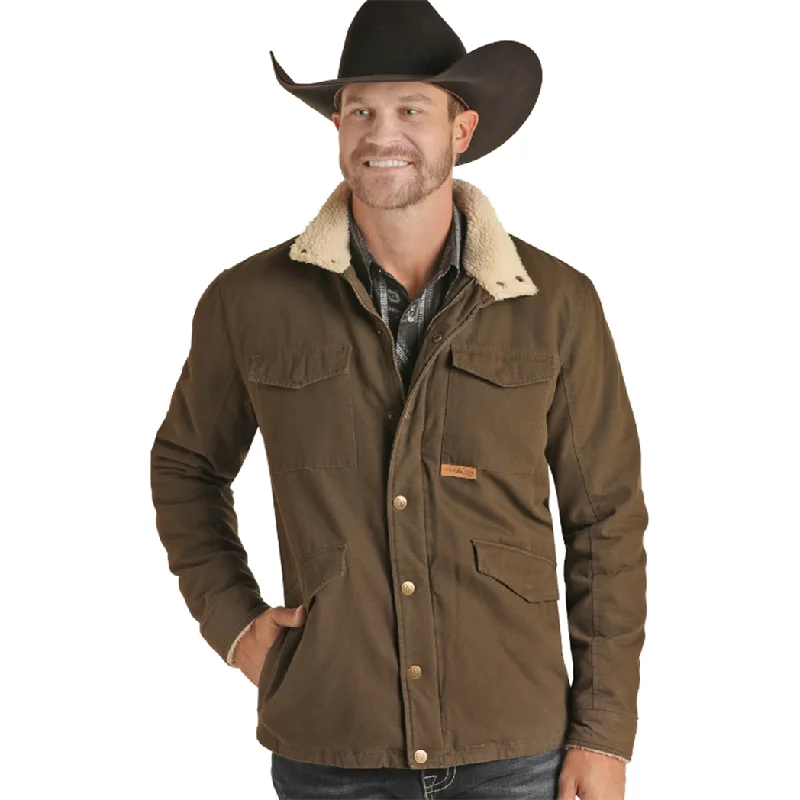 Men's quick-dry jacket-Panhandle Brushed Olive Canvas Jacket