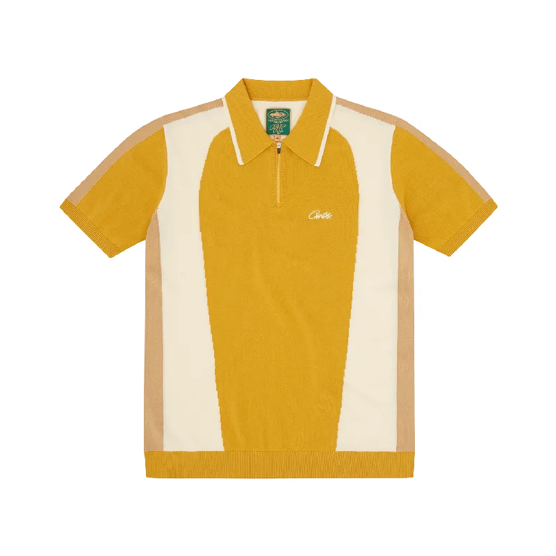 Men's wrinkle-resistant office wear polo shirt-SOPRANO KNIT POLO [MUSTARD]