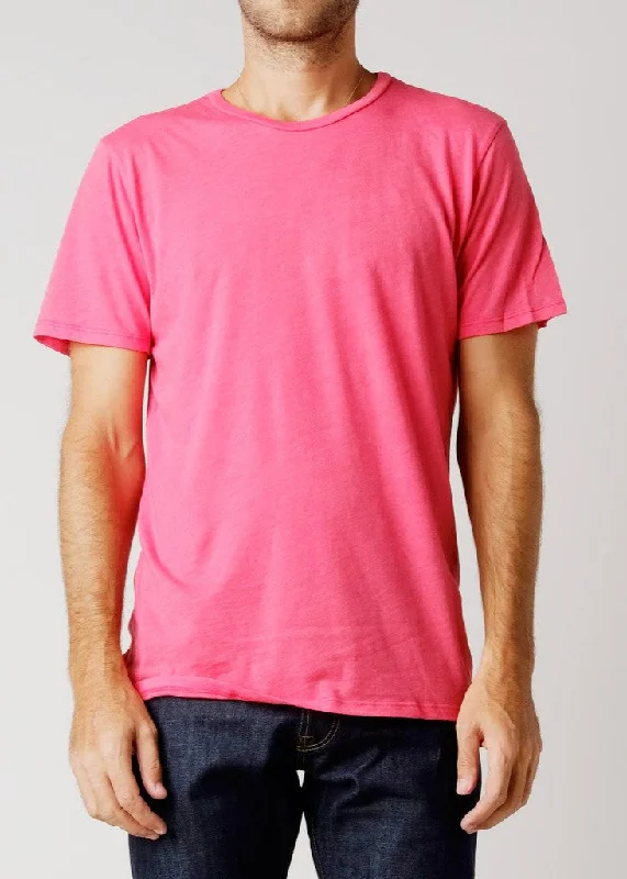 Men's organic jersey t-shirt-Brooklyn Denim Co. Recycled Plastic Tee - Rambutan