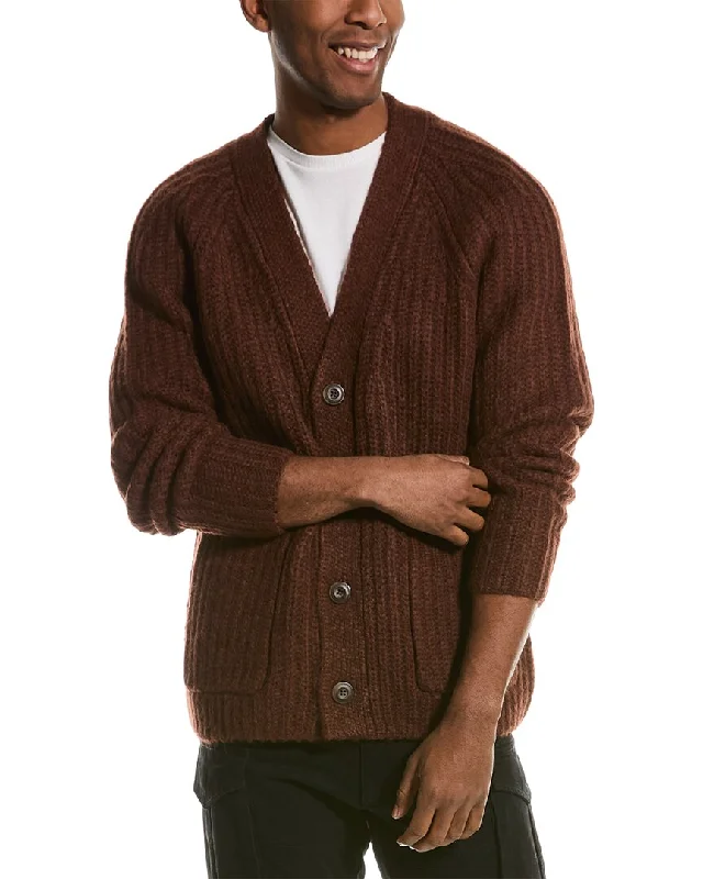 Men's graphic sweater-Vince Alpaca & Wool-Blend V-Neck Cardigan