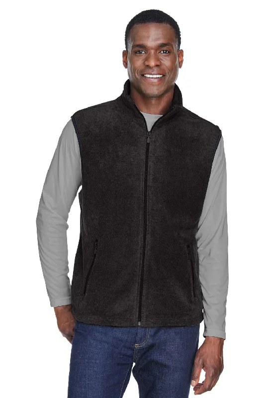 Harriton Mens Pill Resistant Fleece Full Zip Vest - Black