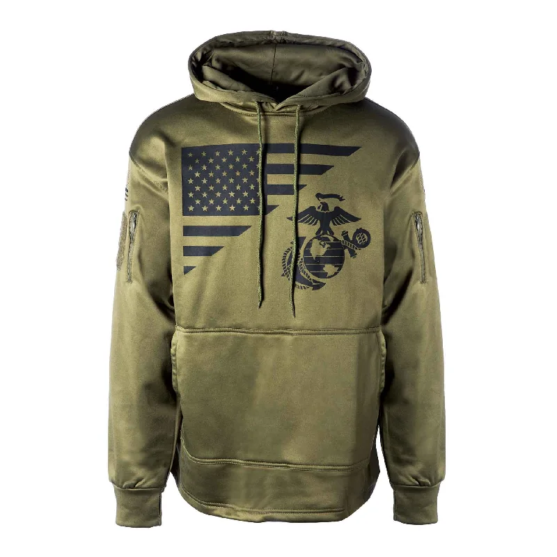 Men's eco-friendly performance hoodie-USMC EGA Flag Concealed Carry Hoodie