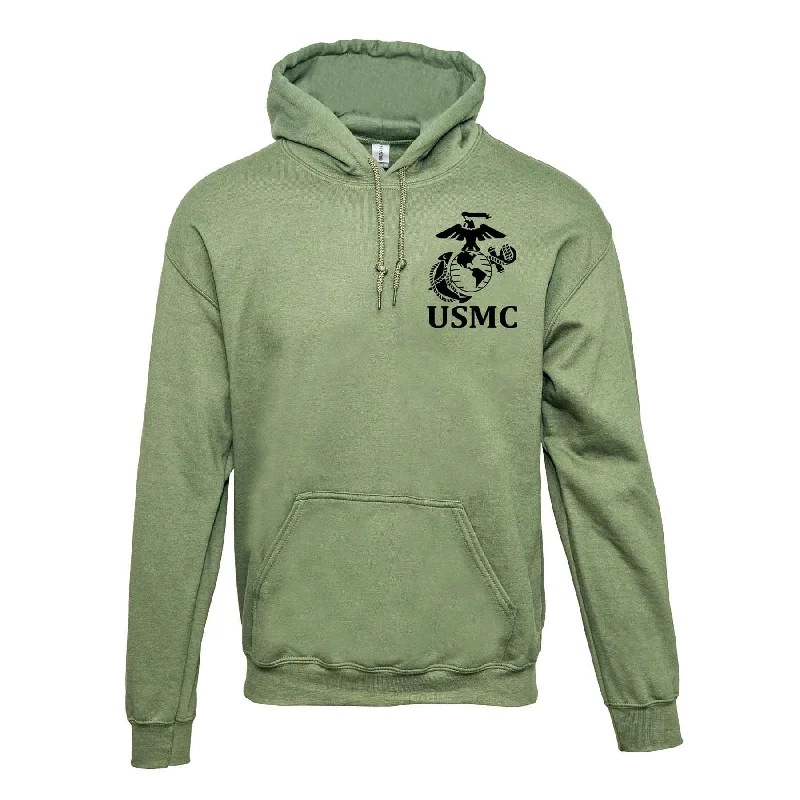 Men's comfortable activewear hoodie-EGA USMC Hoodie