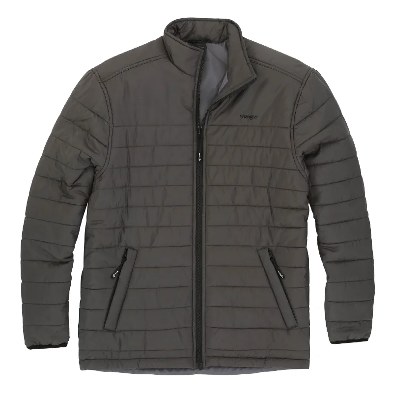 Men's tech-inspired jacket-Wrangler Men's Grey Outdoor Range Jacket