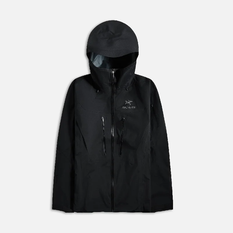 Men's wrinkle-free jacket-Arc'teryx Alpha SV Jacket - Black