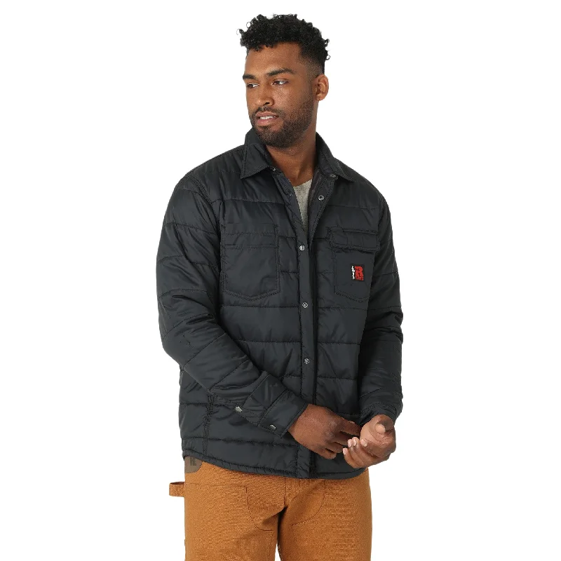 Men's organic jacket-Wrangler Men's Black Insulated Shirt Jacket