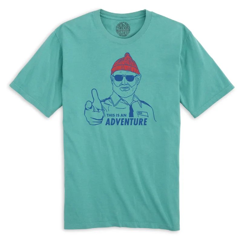 Men's casual streetwear t-shirt-Steve Zissou This is an Adventure Organic Cotton T-shirt