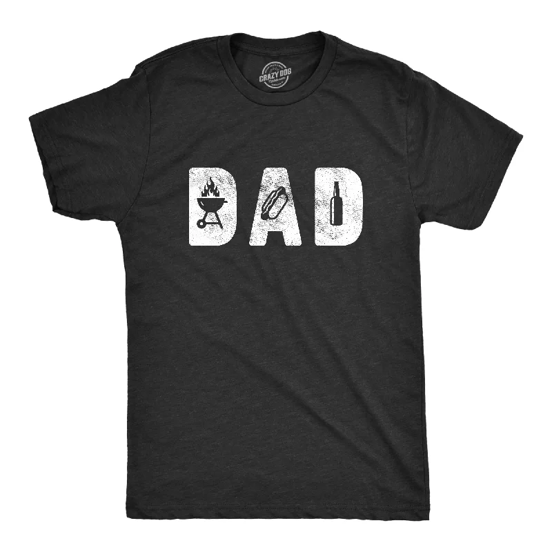 Men's durable wear t-shirt-Dad Grill Men's T Shirt