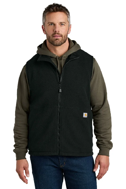 Carhartt Mens Textured Fleece Full Zip Vest - Black - New