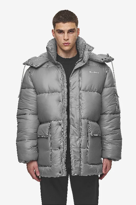 Men's relaxed fit jacket-Conell Puffer Parka Rock Grey