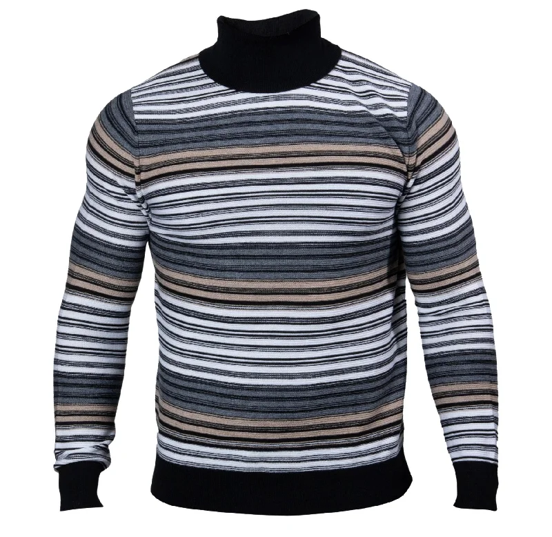 Men's biking sweater-Prestige WSL-795 Fancy Turtle Neck - Black