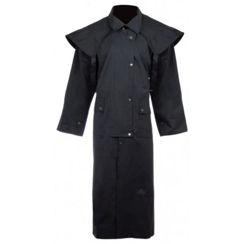 Men's fashion-forward jacket-Oilskin Duster Black