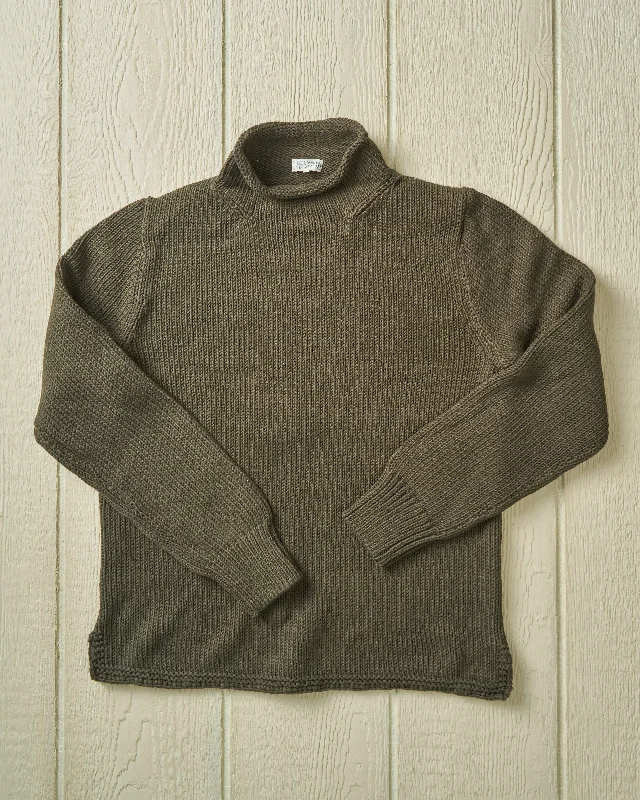 Men's value sweater-Fisherman's Sweater in Olive