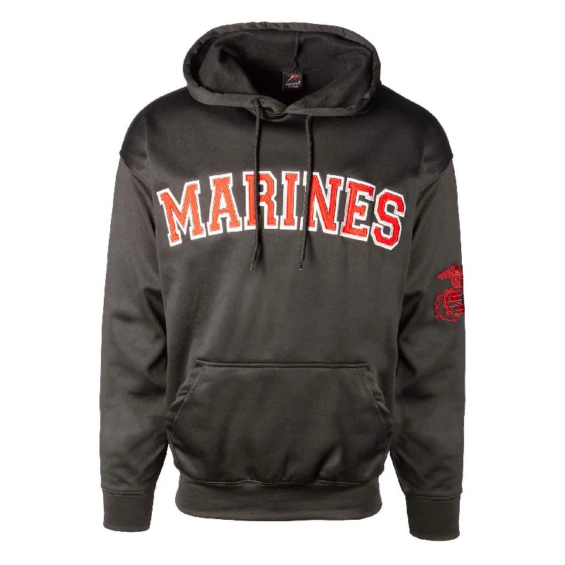 Men's antibacterial activewear hoodie-Marines Embroidered Hoodie