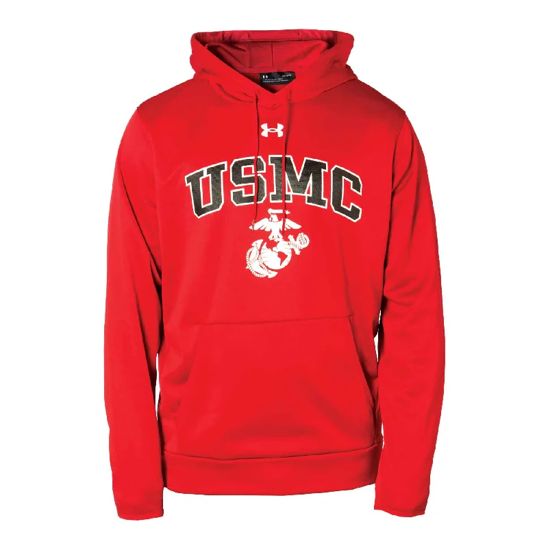 Men's relaxed fit workout hoodie-Under Armour USMC Fleece Hoodie