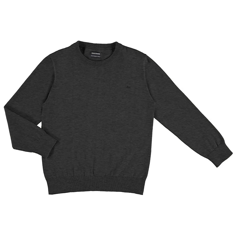 Men's timeless sweater-Nukutavake Boys Basic Cotton Sweater _Charcoal 354-67