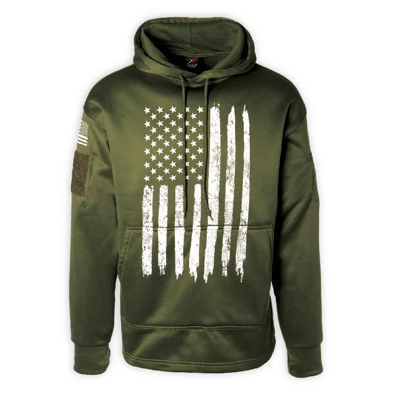 Men's high-performance athletic hoodie-Distressed Flag Concealed Carry Hoodie