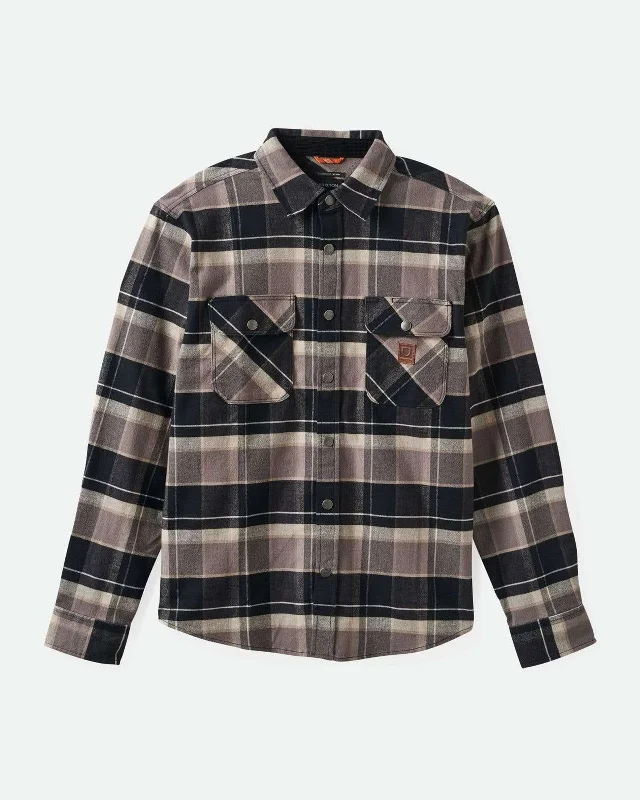 Men's comfortable travel wear shirt-Builders Bowery Stretch Water Resistant L/S Flannel