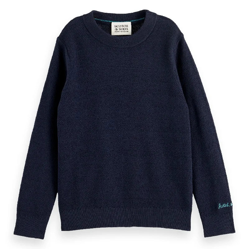 Men's ethical sweater-Boys Pullover Midnight Navy Sweater