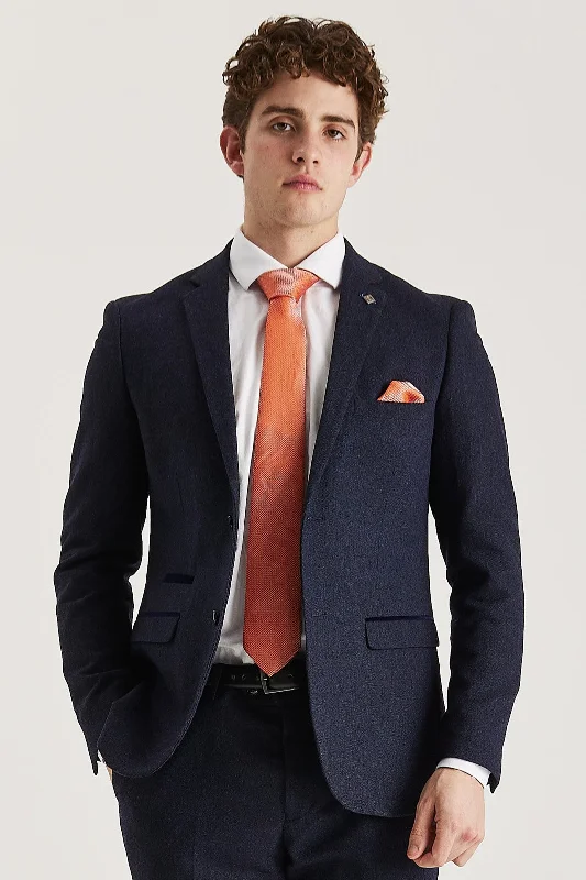 Men's high-performance jacket-Oscar - Men's Navy Tweed Blazer