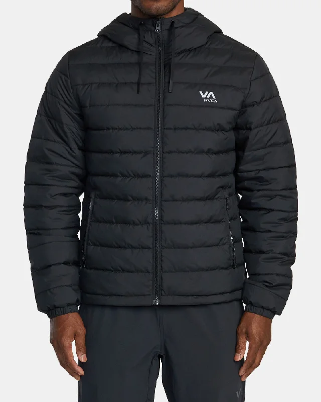 Men's adventure-ready jacket-Packable Puffa Puffer Jacket - Black