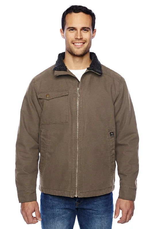 Men's performance jacket-Dri Duck Mens Endeavor Canvas Full Zip Jacket - Field Khaki