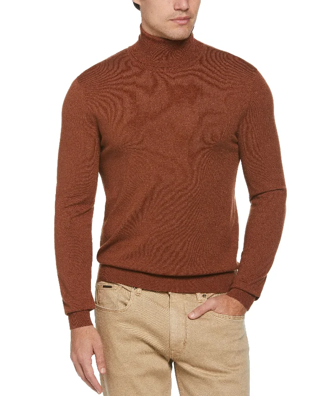 Men's lightweight knitwear-Solid Tech Knit Turtleneck Sweater