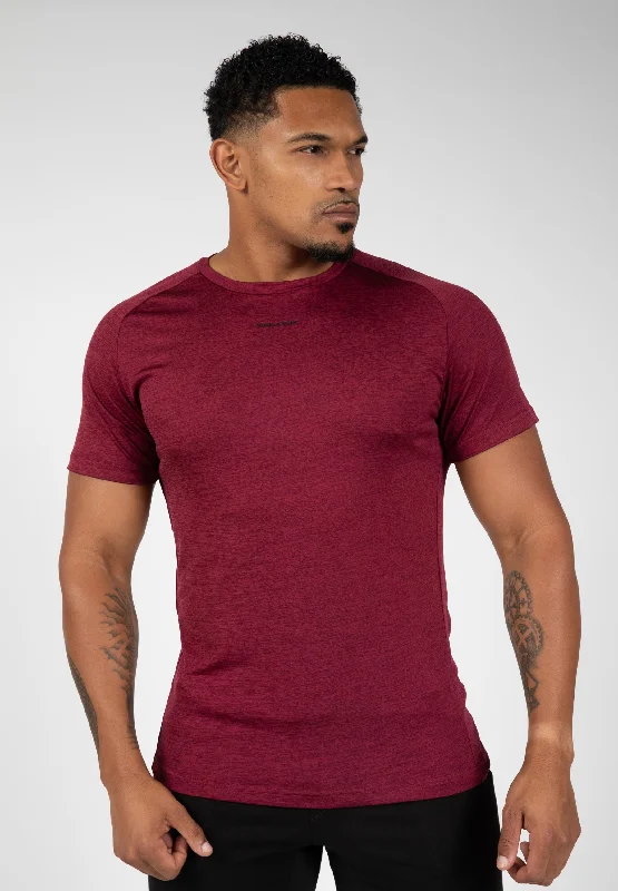 Men's lightweight performance t-shirt-Taos T-shirt - Burgundy Red