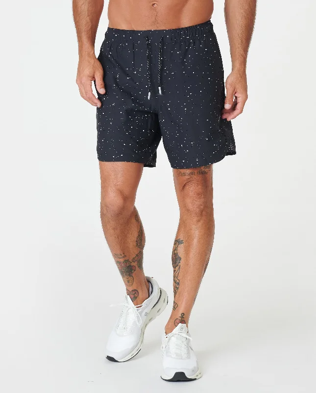 Men's antibacterial travel wear shorts-Luka Short Black Splatter