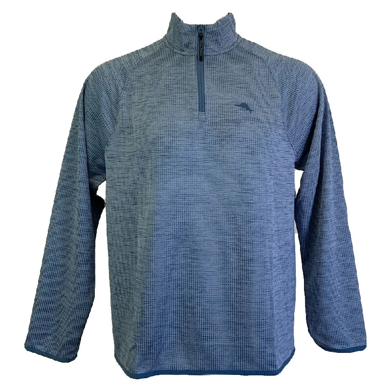 Men's windproof sweater-Tommy Bahama Men's IslandZone Palm Pro Half Zip Pullover Sweater - Oslo