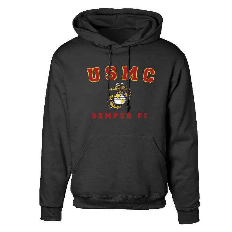 Men's high-stretch workout hoodie-USMC Semper Fi Hoodie