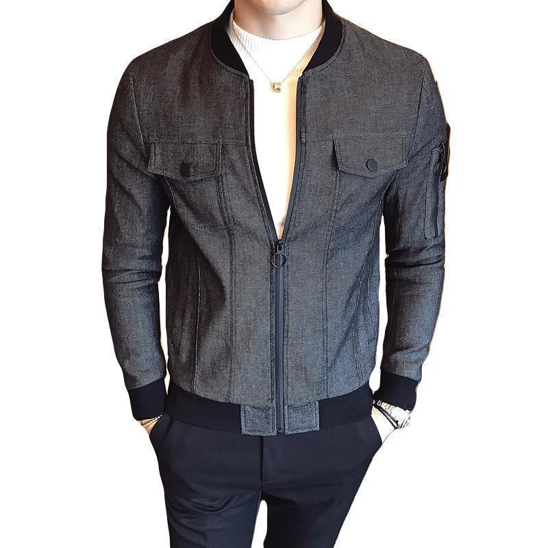 Men's sporty jacket-Stylish Denim Jacket For Men