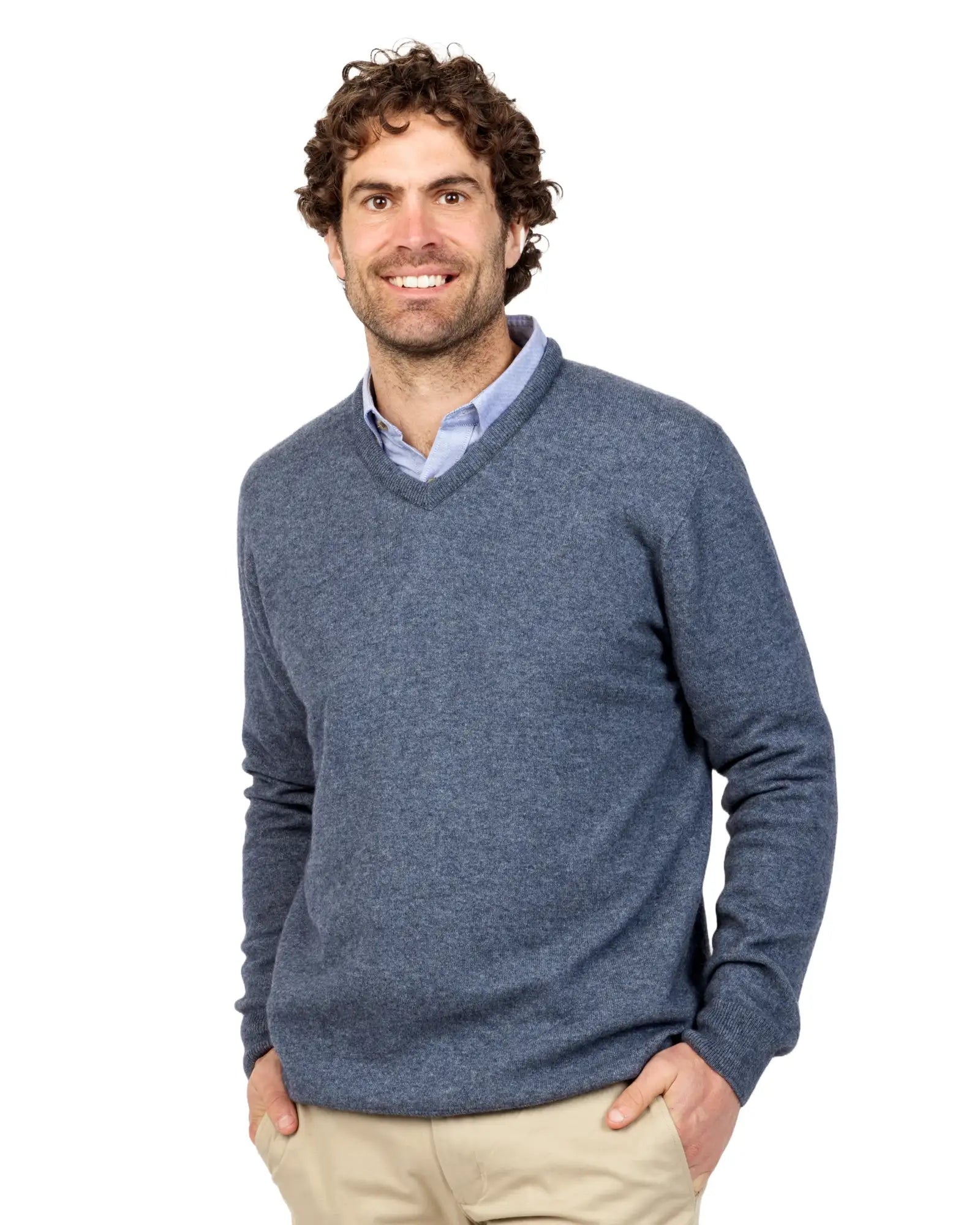 Men's professional knit-Sky Men's Possum Merino Plain Sweater - NB121