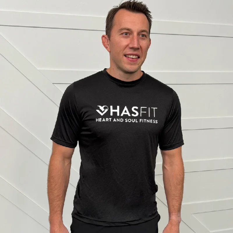 Men's durable wear t-shirt-HASfit Force - Performance Dri-Fit Heather Moisture-Wicking T-Shirt