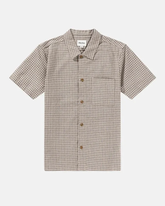 Men's weatherproof travel wear shirt-Linen Check S/S Shirt