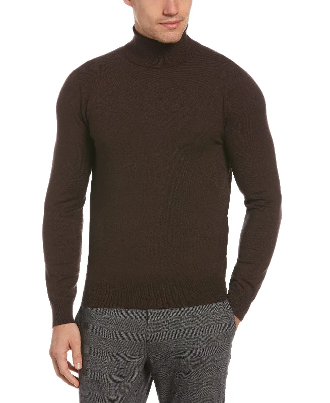 Men's all-season knitwear-Solid Tech Knit Turtleneck Sweater