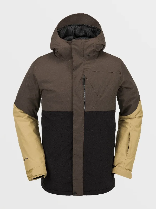 Men's quick-dry jacket-Mens L Insulated Gore-Tex Jacket - Brown