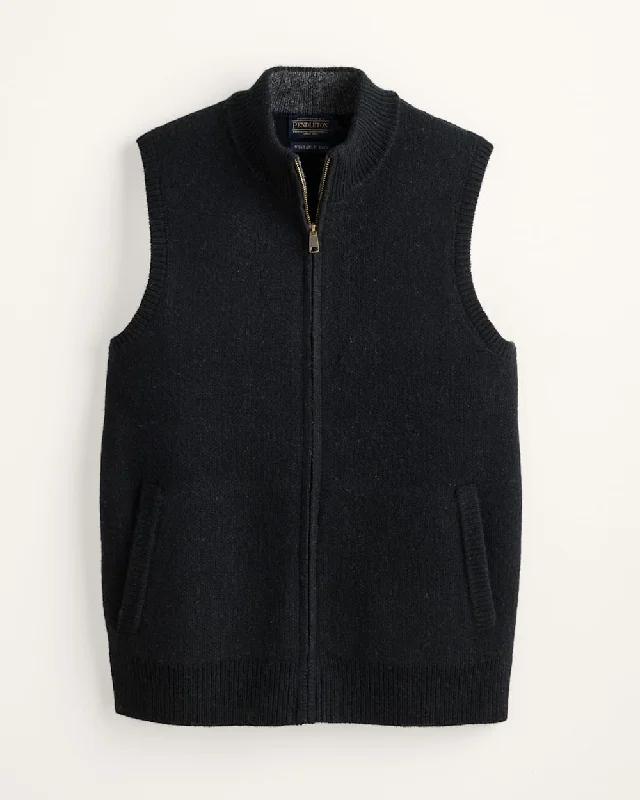 Men's cotton sweater-MEN'S SHETLAND COLLECTION SWEATER VEST<br>BLACK