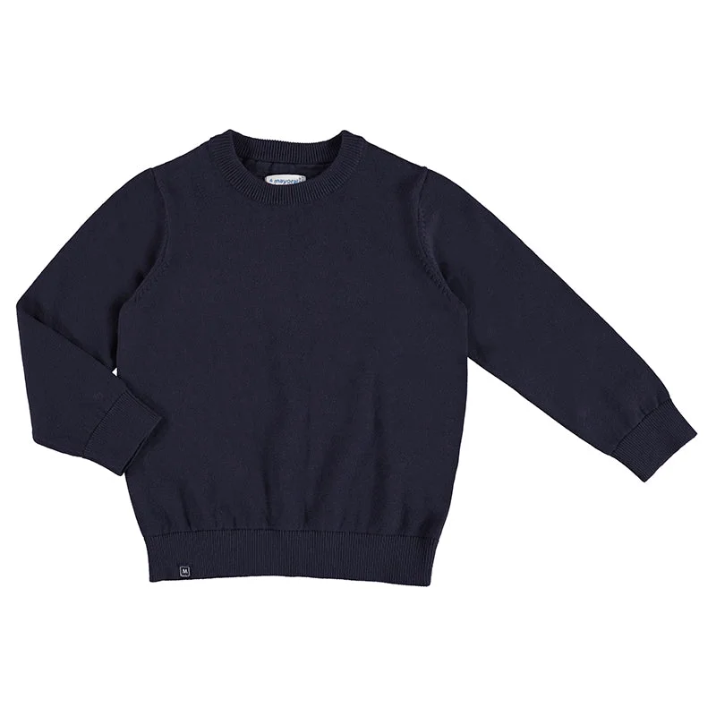 Men's active sweater-Mayoral Mini Basic Cotton Sweater _Navy 323-66