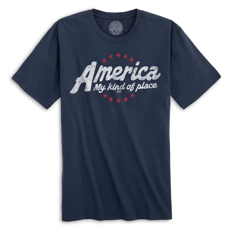 Men's tech-inspired t-shirt-America My Kind Of Place Organic Cotton T-shirt