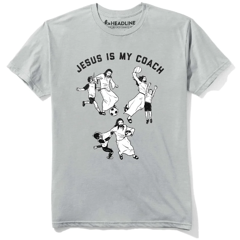 Men's modern casual t-shirt-Jesus Is My Coach T-Shirt