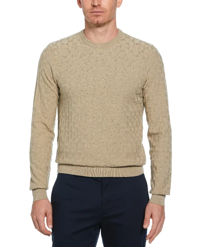 Men's trendy knit-Tech Knit Geo Print Crew Neck Sweater