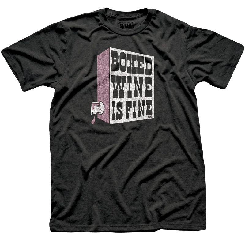 Men's relaxed casual t-shirt-Boxed Wine is Fine T-shirt