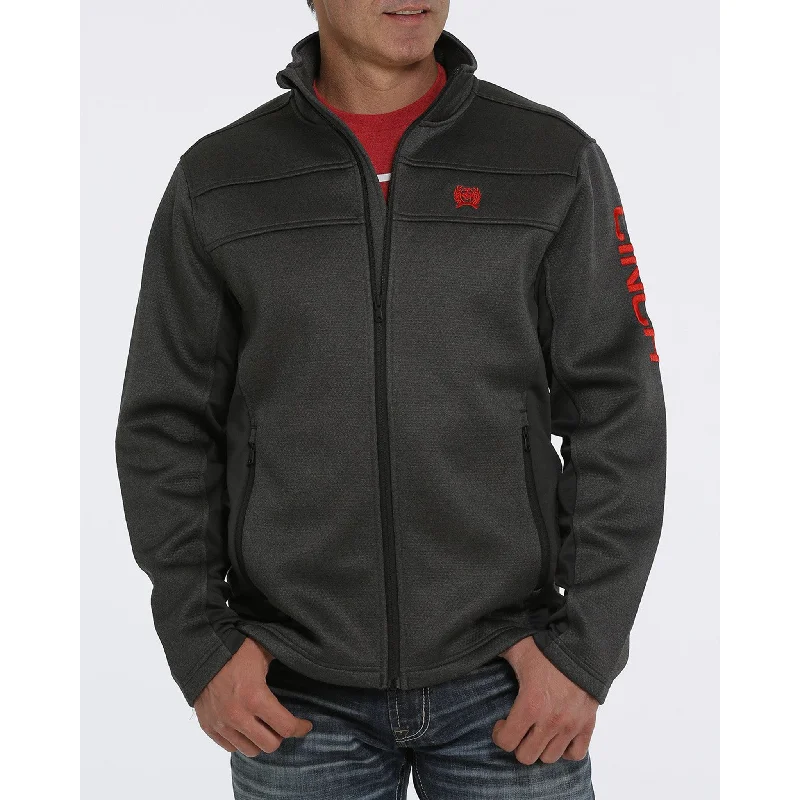 Men's breathable jacket-Cinch Charcoal and Red Jacket