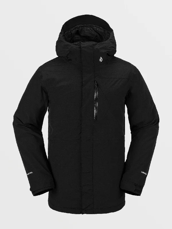 Men's organic jacket-Mens L Insulated Gore-Tex Jacket - Black